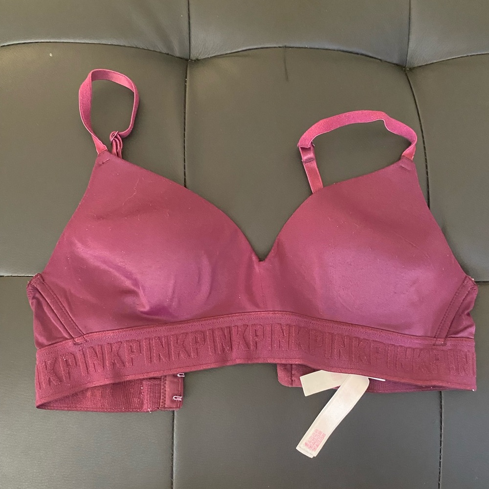 Victoria Secret maroon colored wireless Bra.